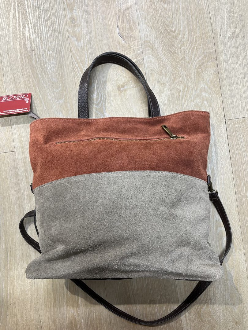 Bolso Tote de Ante Bicolor - Imagen 2