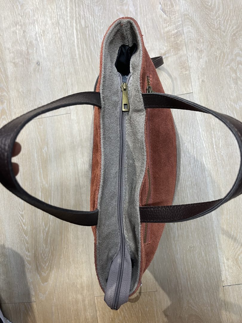 Bolso Tote de Ante Bicolor - Imagen 4