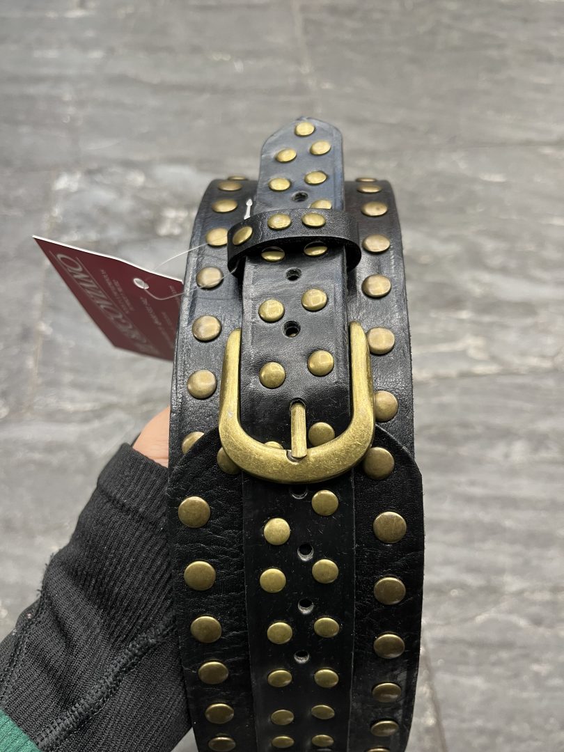 Cinto De Cuero Con Tachas Negro - Imagen 4