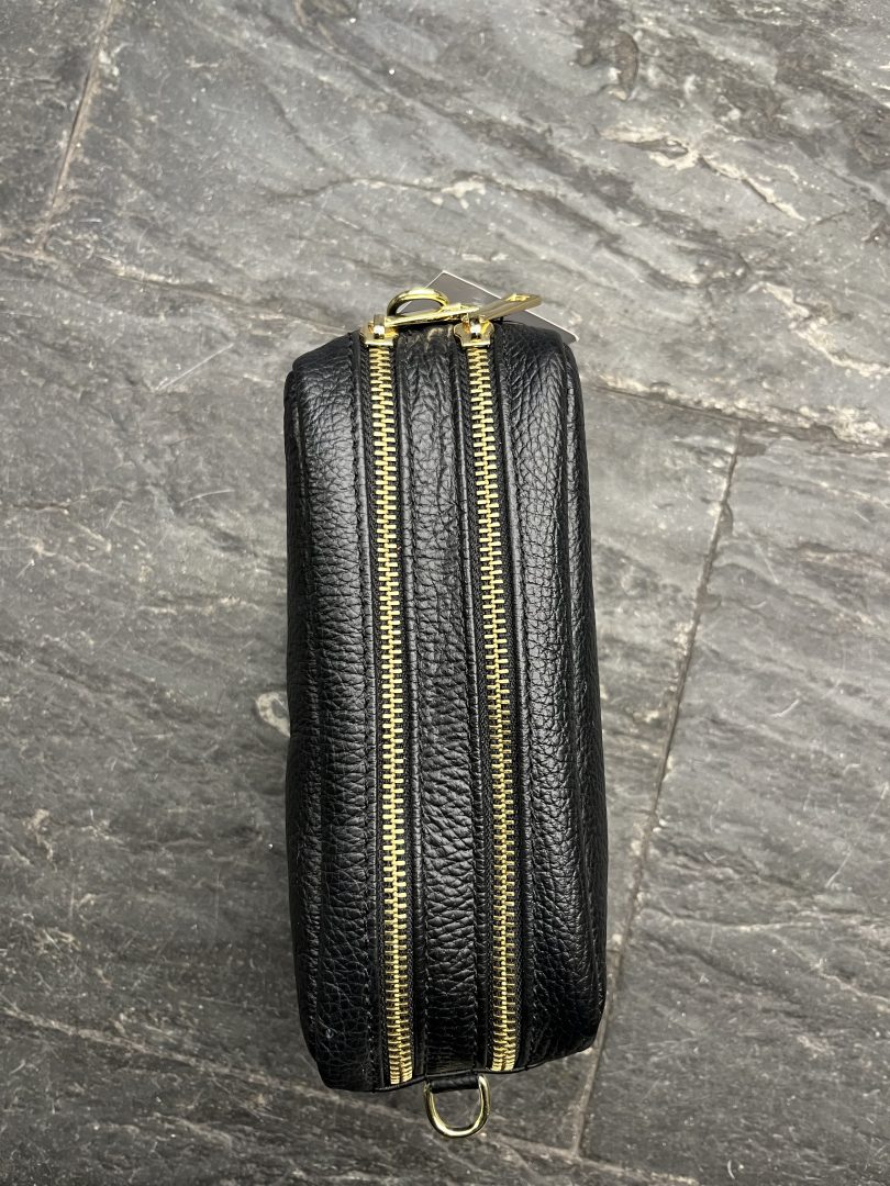 Bolso de Piel Negro con Doble Cremallera - Imagen 3