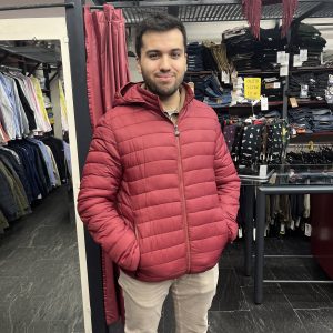 cazadora acolchada ligera roja de entretiempo para hombre