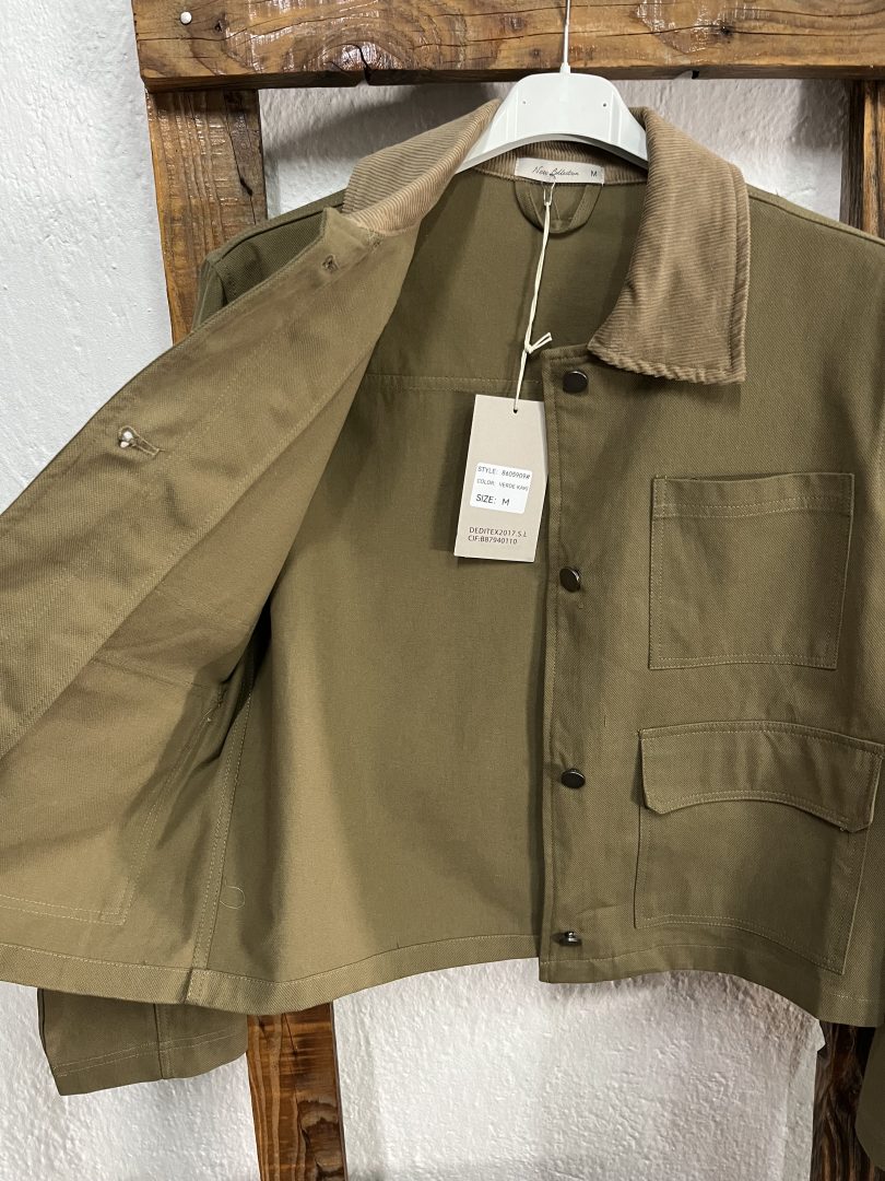 Chaqueta Verde Kaki Algodón - Imagen 3