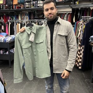 Sobrecamisa de Loneta Gris y Verde