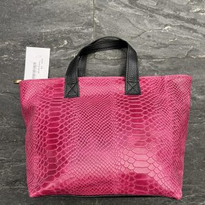 Bolso Básico de Piel Color Rosa Fucsia