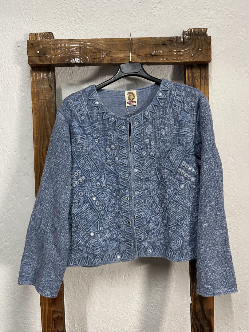 Chaqueta Rústica Bordada Azul - Imagen 4