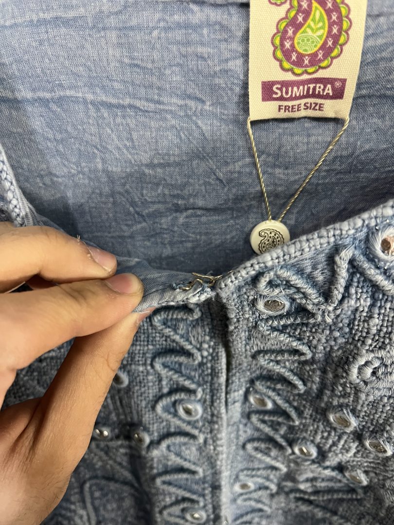 Chaqueta Rústica Bordada Azul - Imagen 6