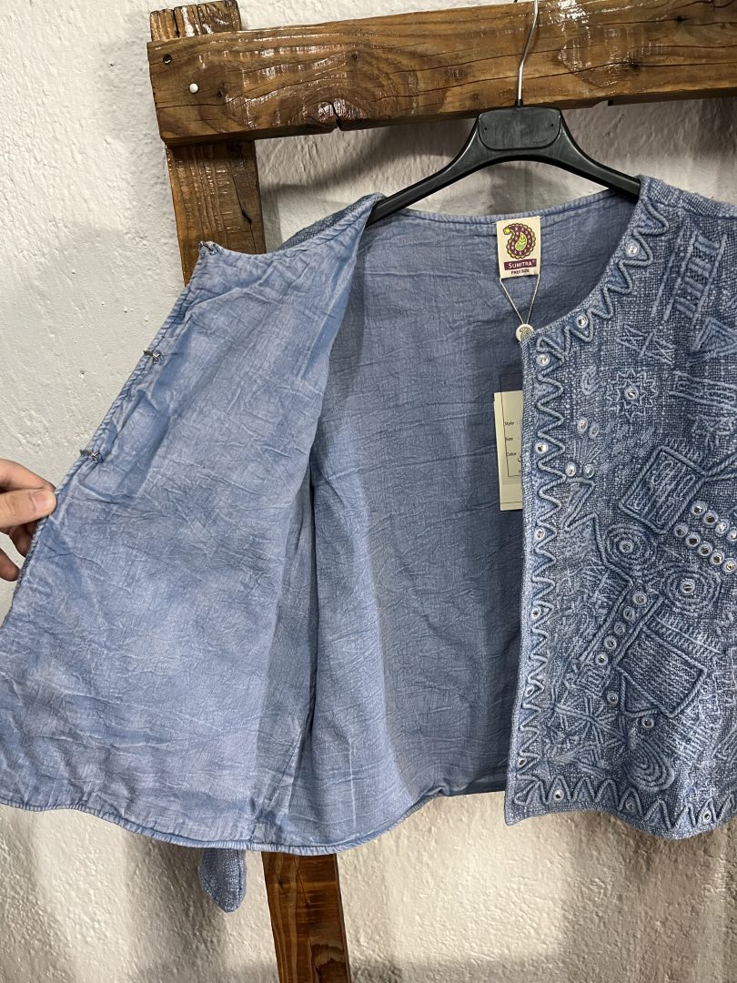 Chaqueta Rústica Bordada Azul - Imagen 7