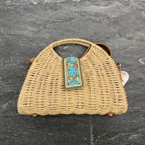 Bolso Rafia Piedras Colores