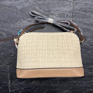 Bolso Rafia Doble Cremallera Camel