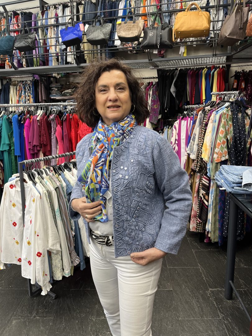 Chaqueta Rústica Bordada Azul