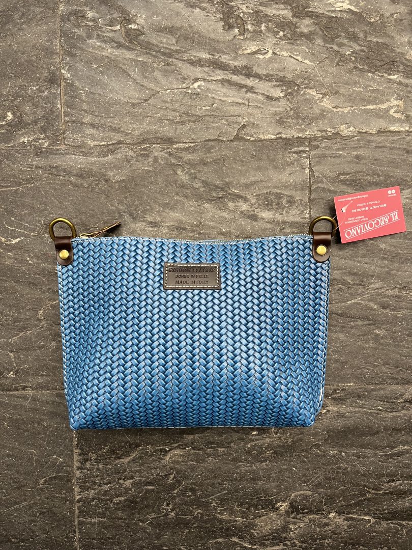 Bolso Piel Trenzada Azul Petróleo - Imagen 2