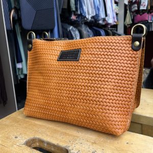 Bolso Piel Trenzada Naranja