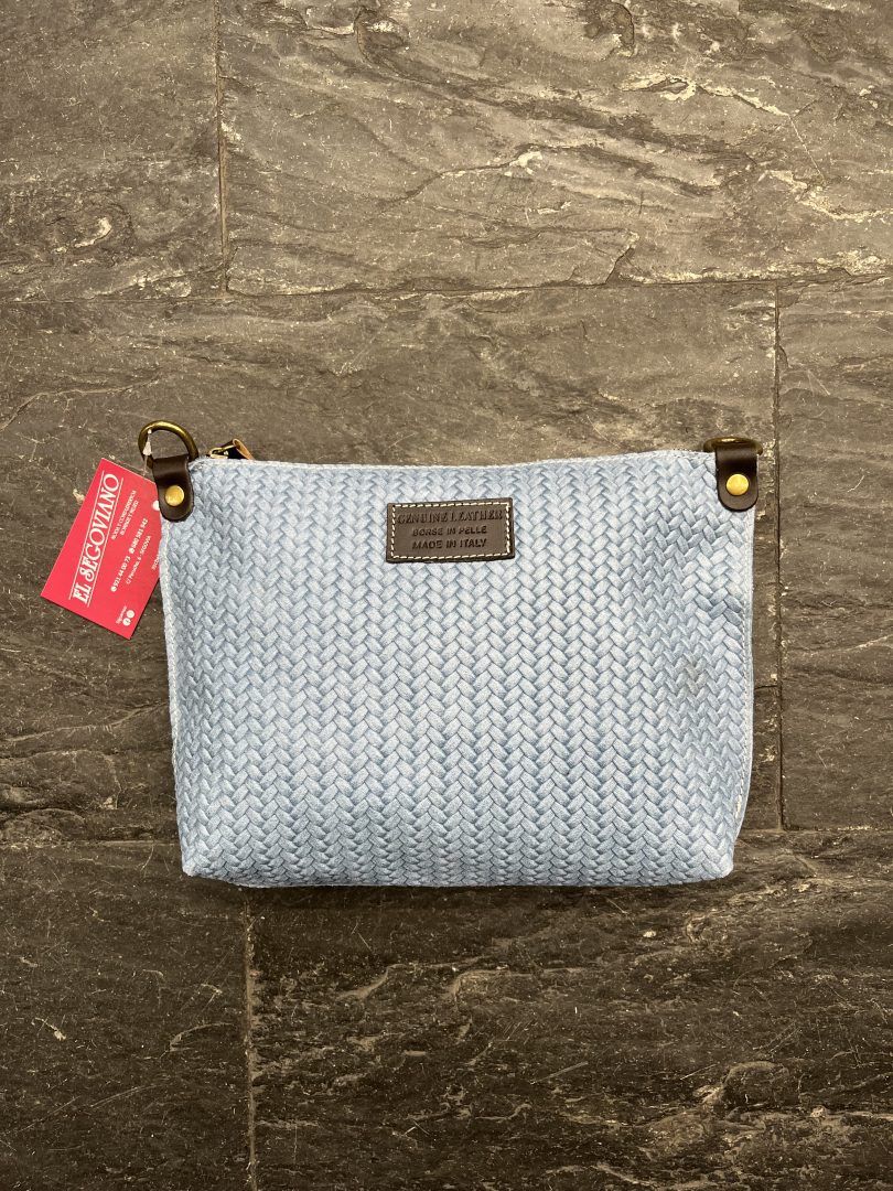 Bolso Piel Trenzada Azul Celeste - Imagen 2