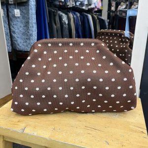 Bolso Cierre Boquilla Lunares Marrón y Beige