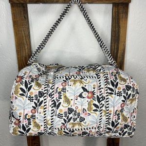 Bolsón Acolchado de Viaje 100% Algodón Estampado Animal y Floral