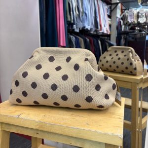 Bolso Cierre Boquilla Lunares Camel y Marrón Oscuro