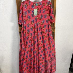 Vestido Seda Estampado Floral Azul