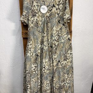 Vestido Seda Estampado Cachemir Beige