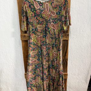 Vestido Seda Estampado Cachemir Multicolor