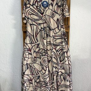 Vestido Seda Abstracto Marfil