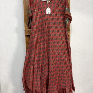 Vestido Seda Cachemir Coral