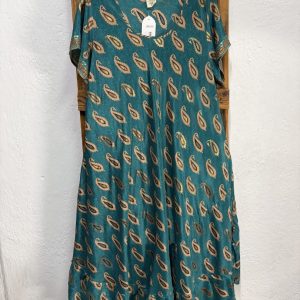 Vestido Seda Cachemir Turquesa