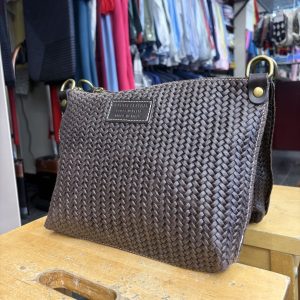 Bolso Piel Trenzada Marrón