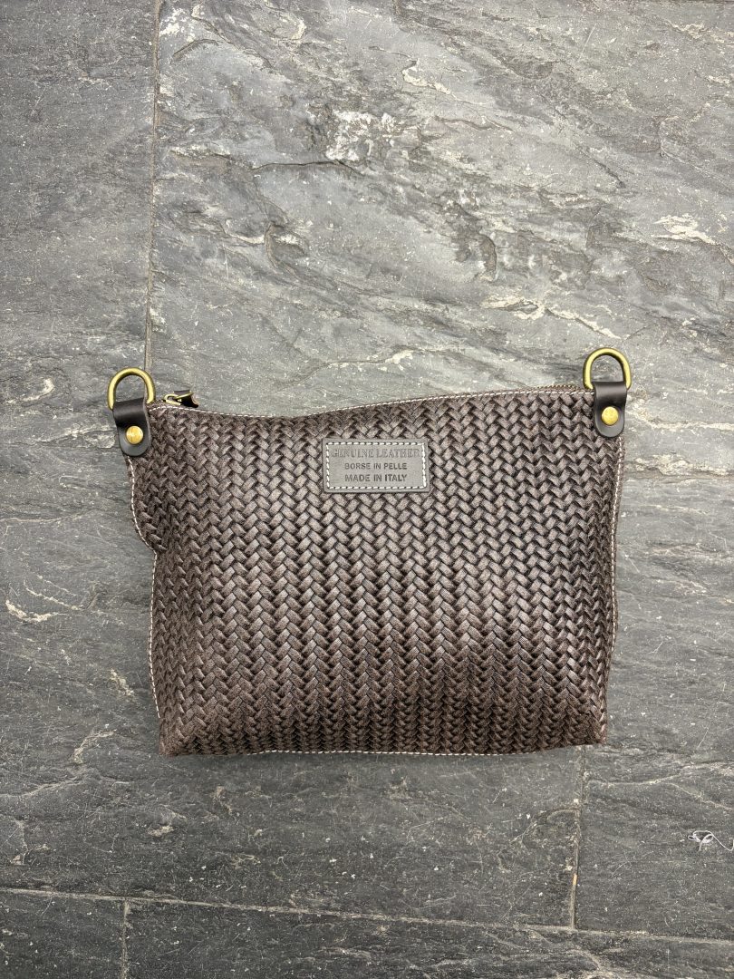 Bolso Piel Trenzada Marrón - Imagen 2