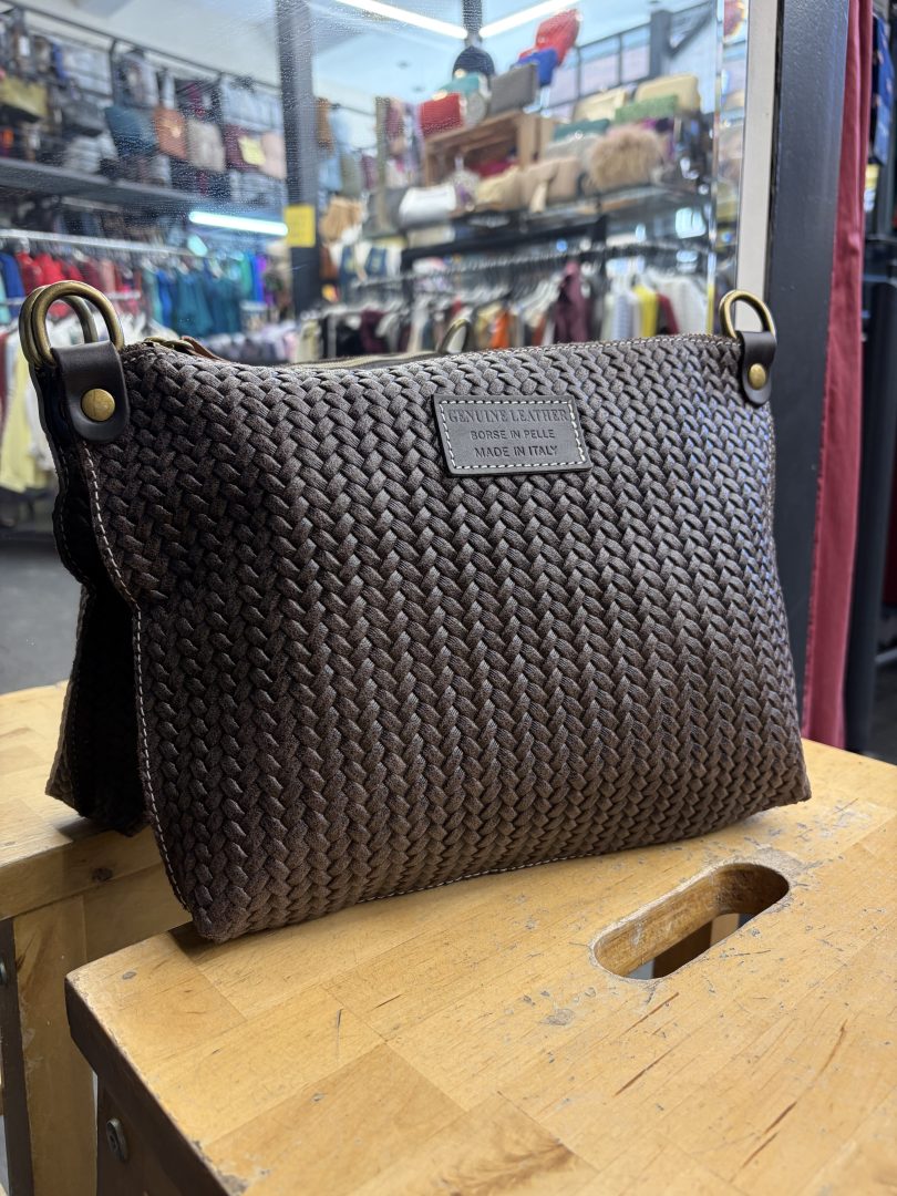 Bolso Piel Trenzada Marrón - Imagen 4