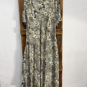 Vestido Seda Estampado Cachemir Beige