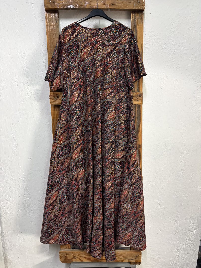 Vestido Seda Estampado Cachemir Burdeos - Imagen 3