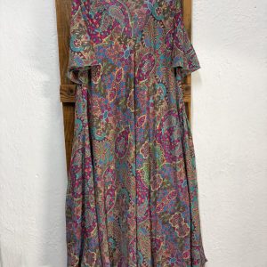 Vestido Seda Estampado Cachemir Multicolor