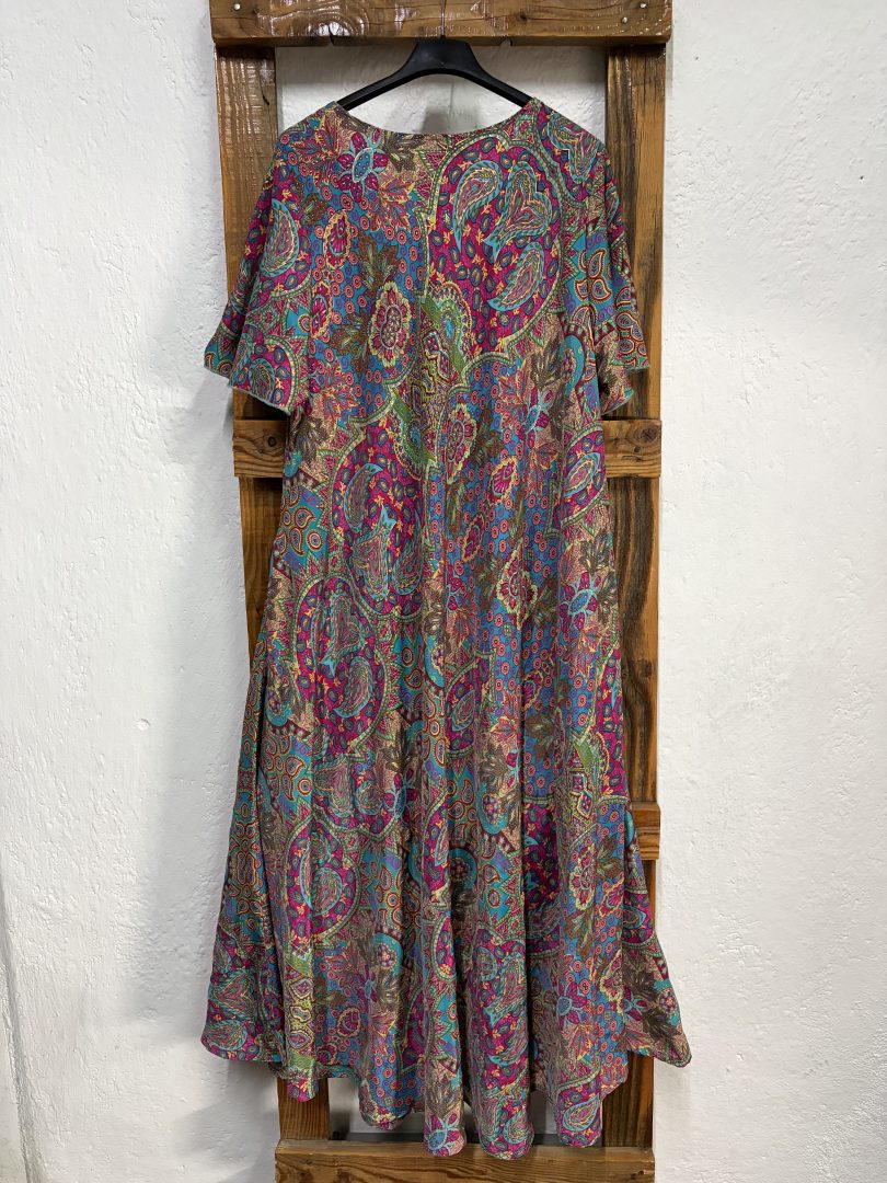 Vestido Seda Estampado Cachemir Multicolor - Imagen 3