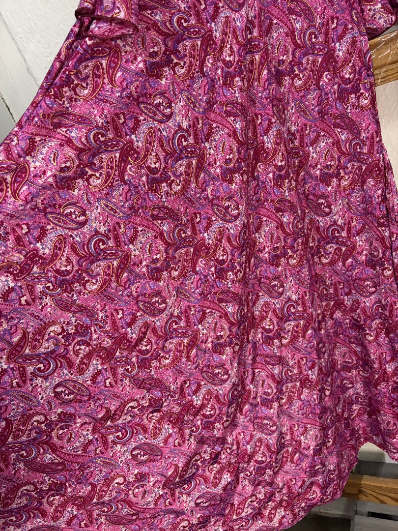 Vestido Seda Estampado Cachemir Rosa - Imagen 2