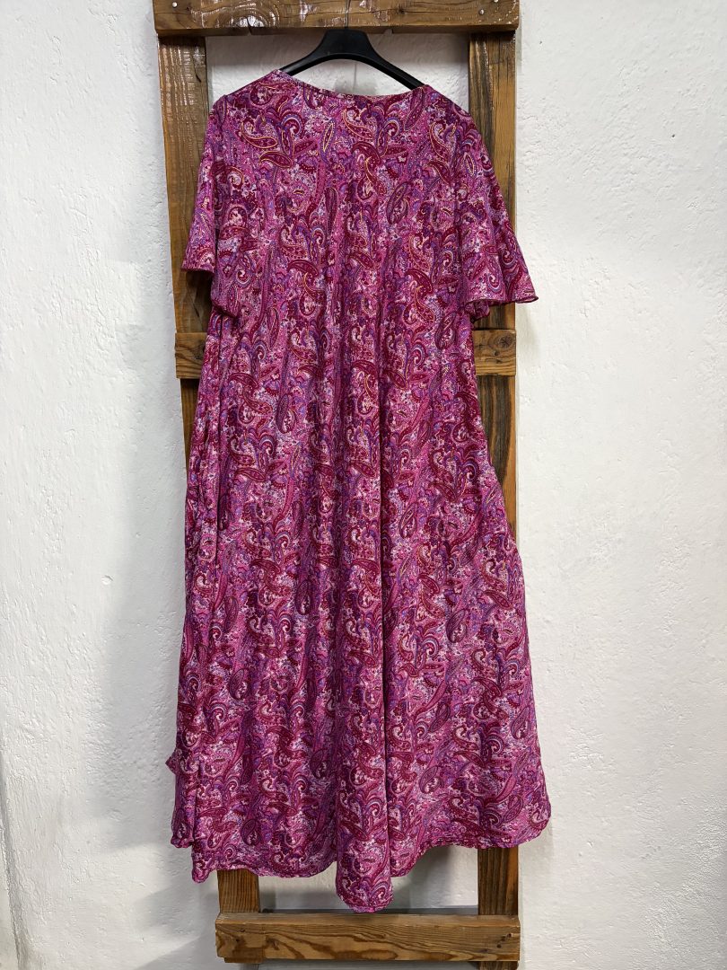 Vestido Seda Estampado Cachemir Rosa - Imagen 3