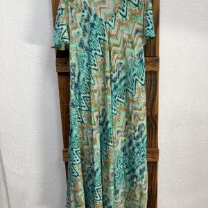 Vestido Seda Zigzag Aguamarina