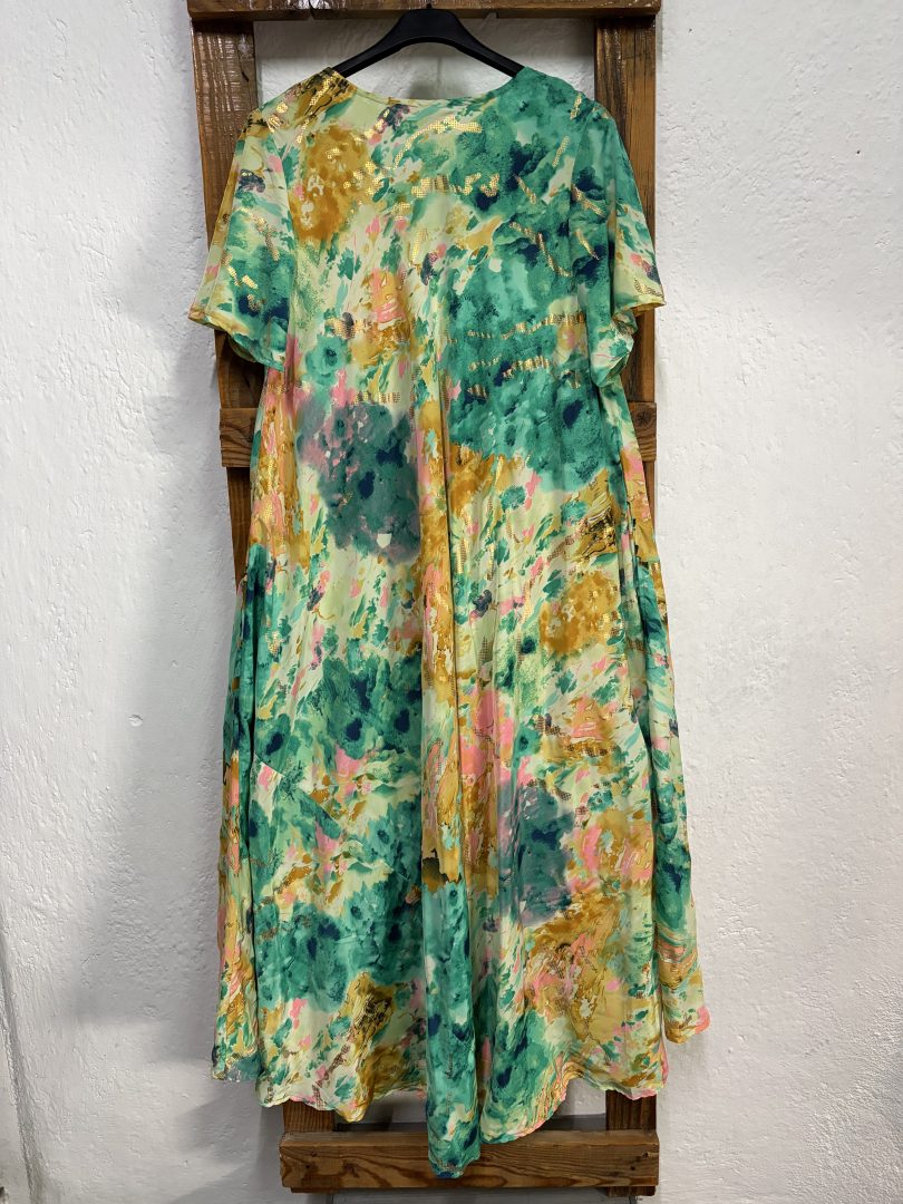 Vestido Seda Acuarela Verde - Imagen 3