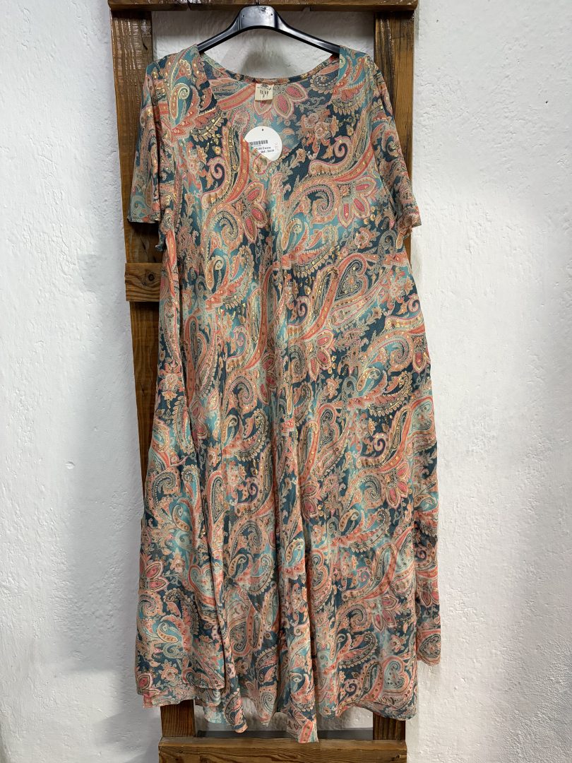 Vestido Seda Cachemir Coral