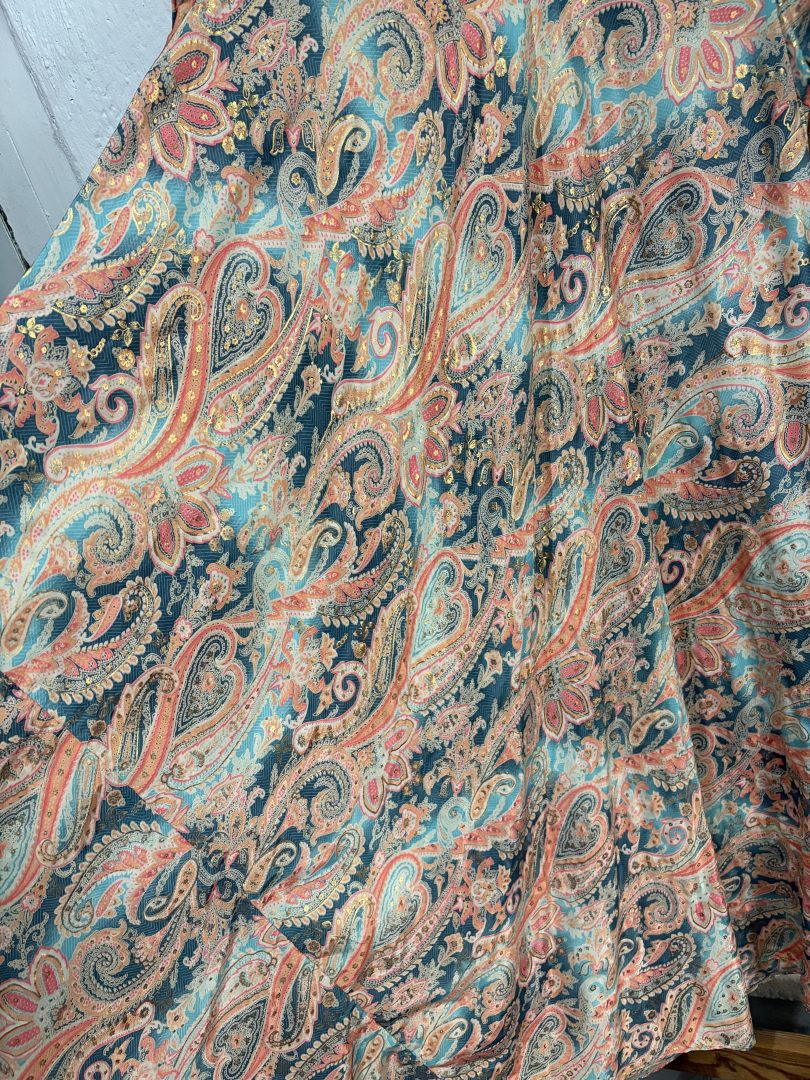 Vestido Seda Cachemir Coral - Imagen 2