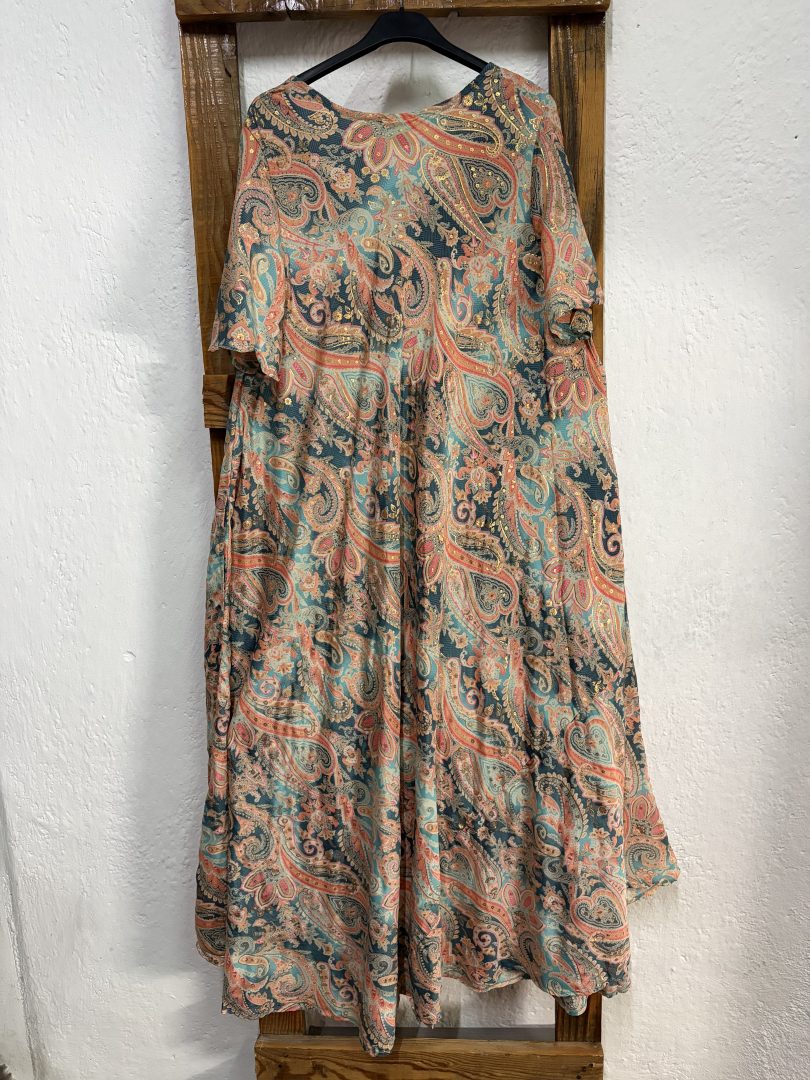 Vestido Seda Cachemir Coral - Imagen 3