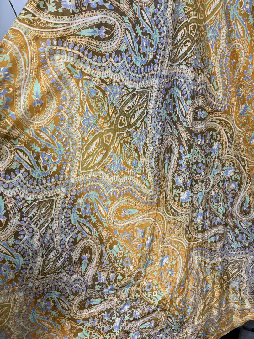 Vestido Seda Cachemir Ocre - Imagen 2