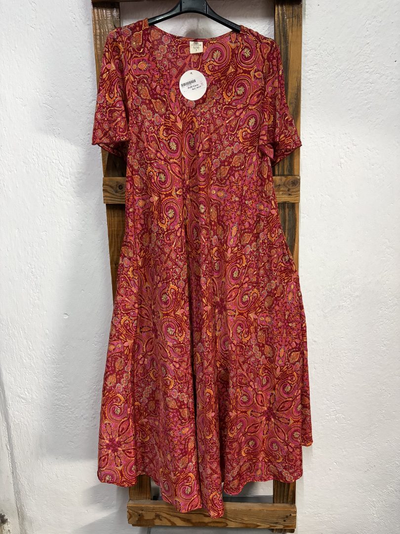 Vestido Seda Cachemir Rojo
