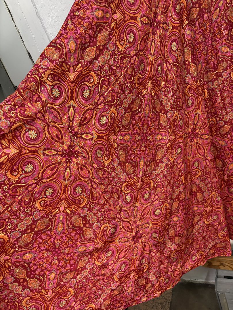Vestido Seda Cachemir Rojo - Imagen 2