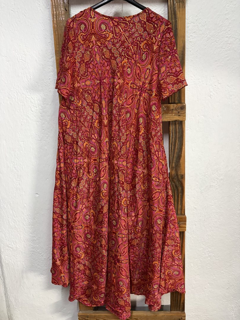 Vestido Seda Cachemir Rojo - Imagen 3