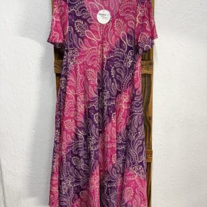 Vestido Seda Cachemir Rosa
