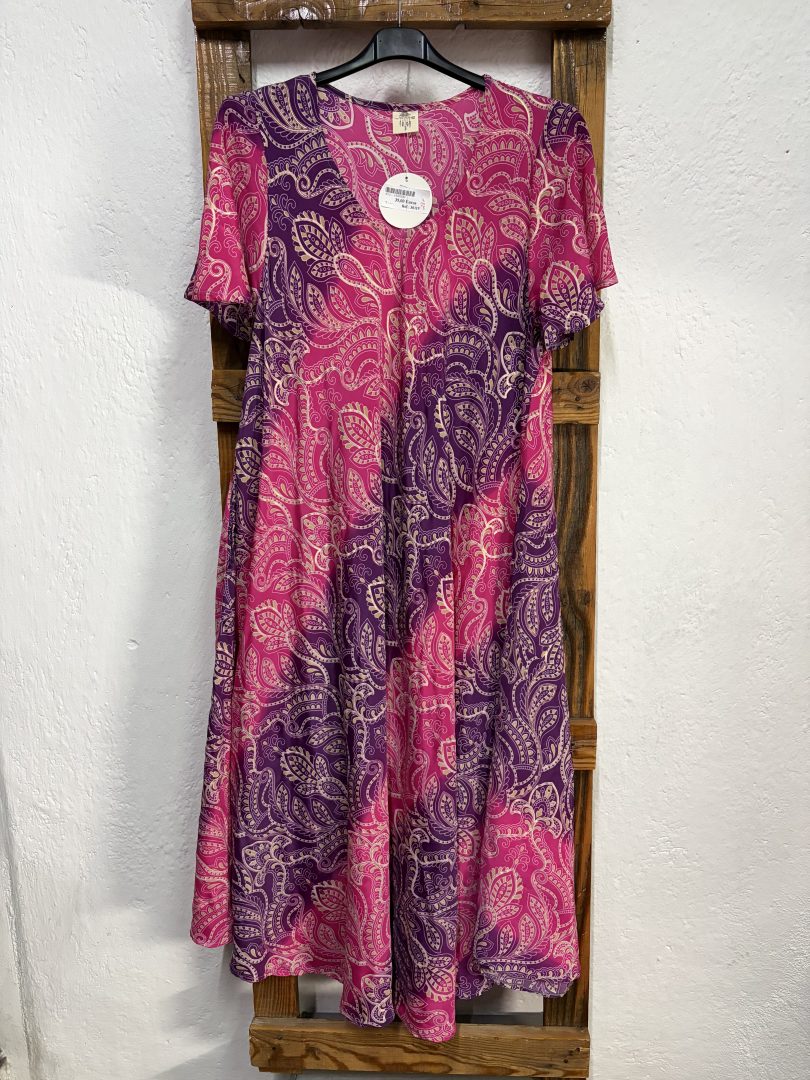 Vestido Seda Cachemir Rosa