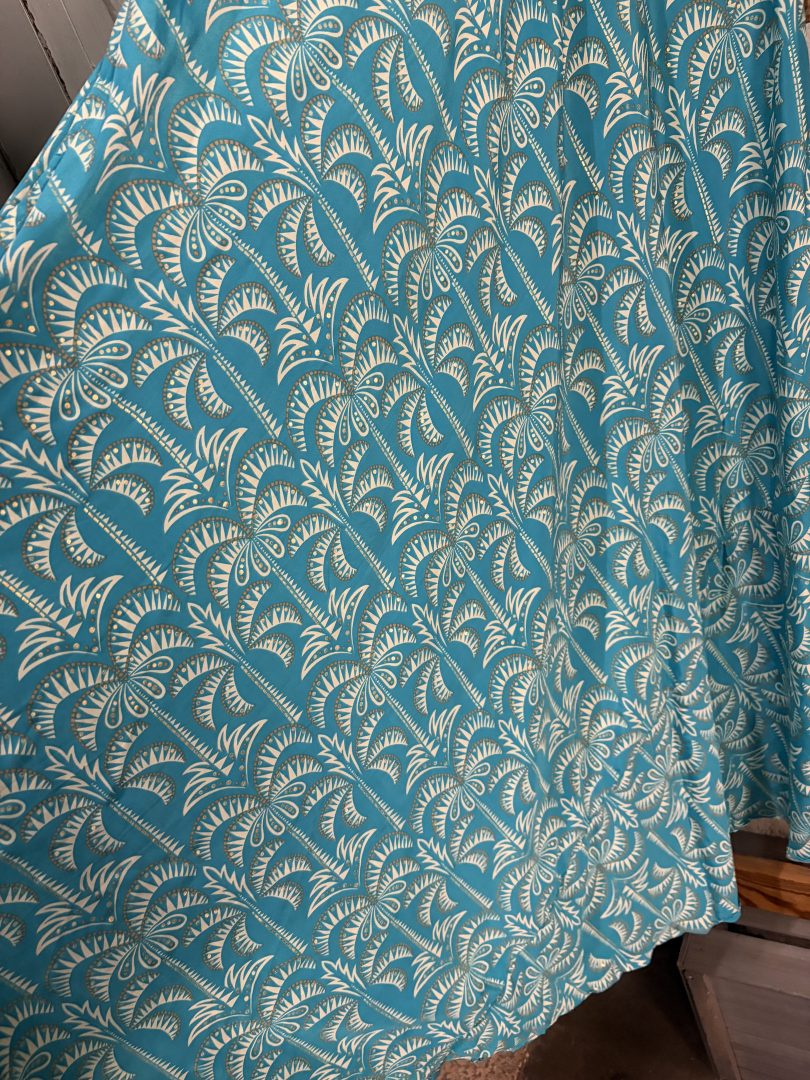 Vestido Seda Hojas Turquesa - Imagen 2