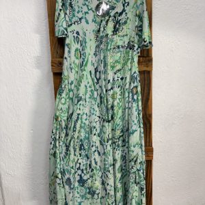 Vestido Seda Mosaico Verde
