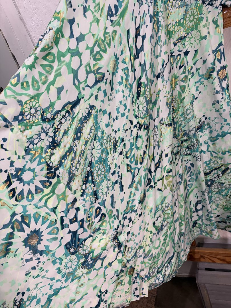 Vestido Seda Mosaico Verde - Imagen 2