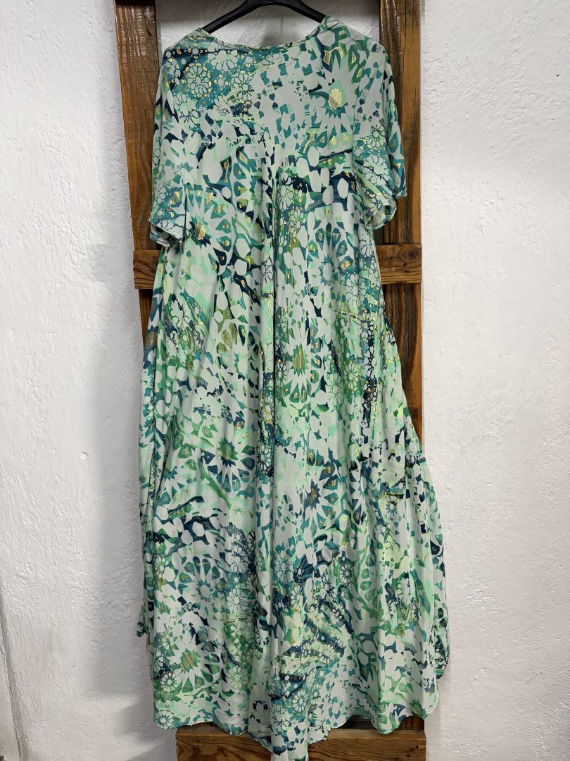 Vestido Seda Mosaico Verde - Imagen 3